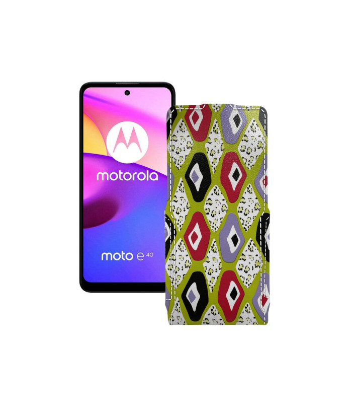 Чохол-флип з екошкіри для телефону Motorola Moto E40