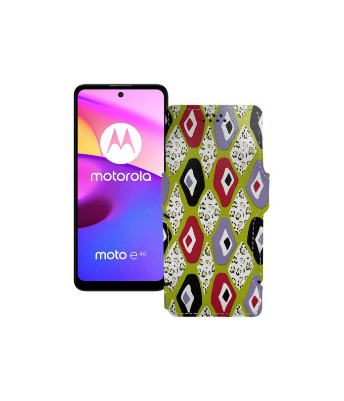 Чохол-книжка з екошкіри для телефону Motorola Moto E40