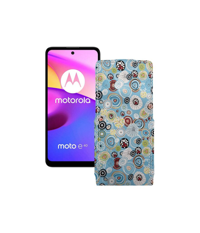 Чохол-флип з екошкіри для телефону Motorola Moto E40