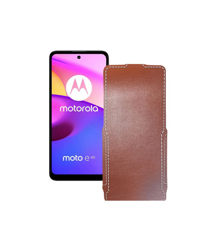 Чохол-флип з екошкіри для телефону Motorola Moto E40