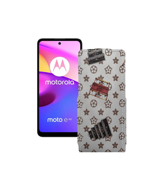 Чохол-флип з екошкіри для телефону Motorola Moto E40