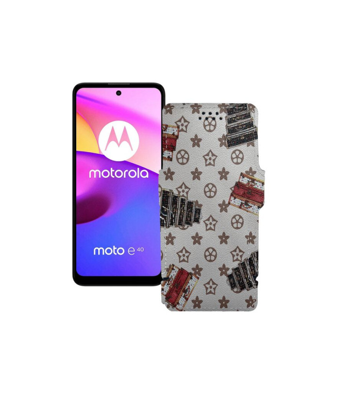 Чохол-книжка з екошкіри для телефону Motorola Moto E40