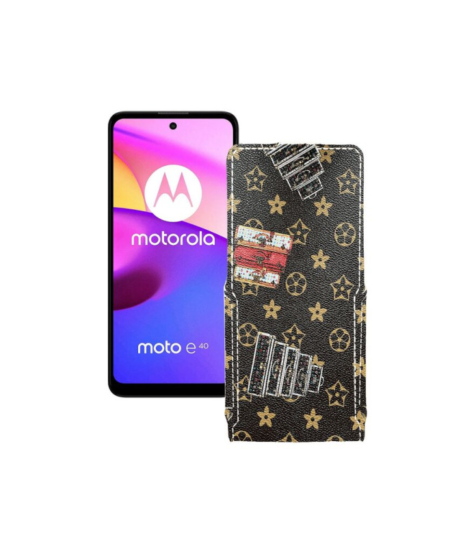 Чохол-флип з екошкіри для телефону Motorola Moto E40