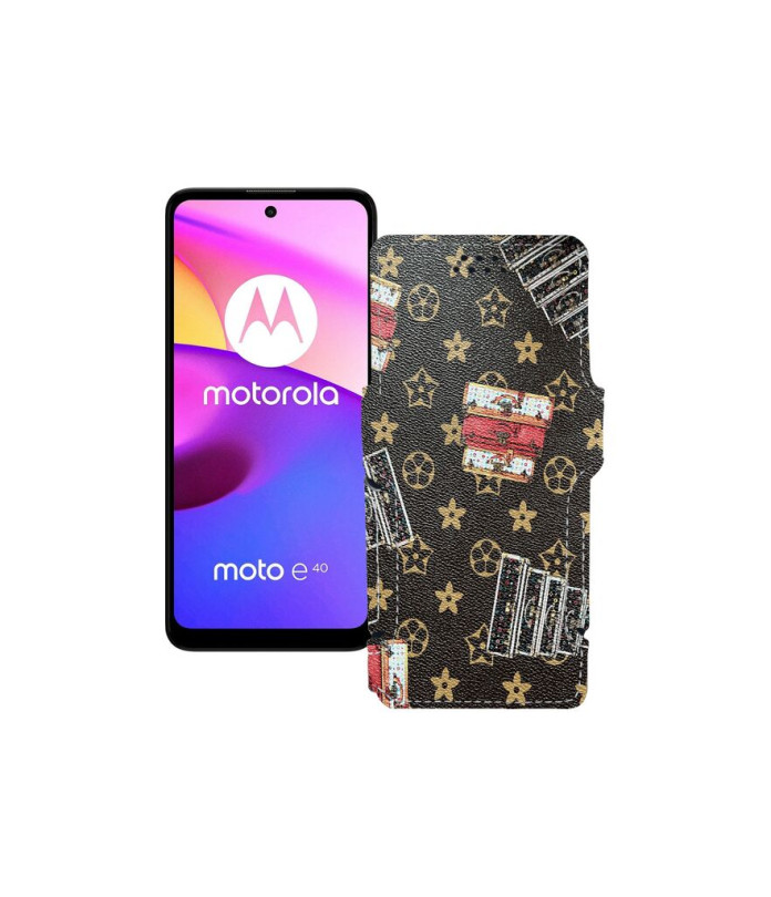 Чохол-книжка з екошкіри для телефону Motorola Moto E40