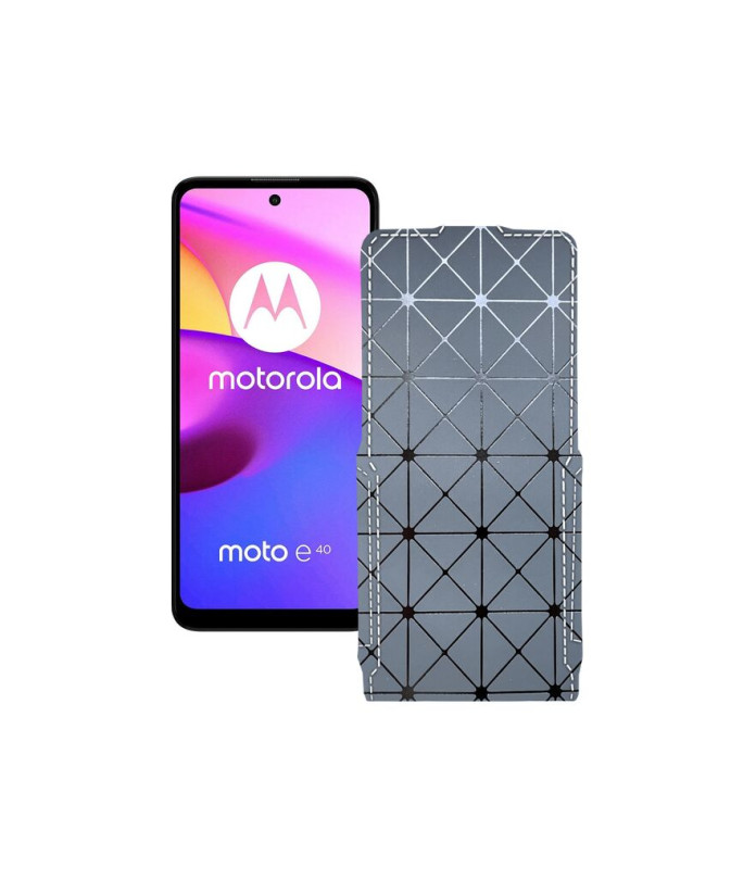 Чохол-флип з екошкіри для телефону Motorola Moto E40