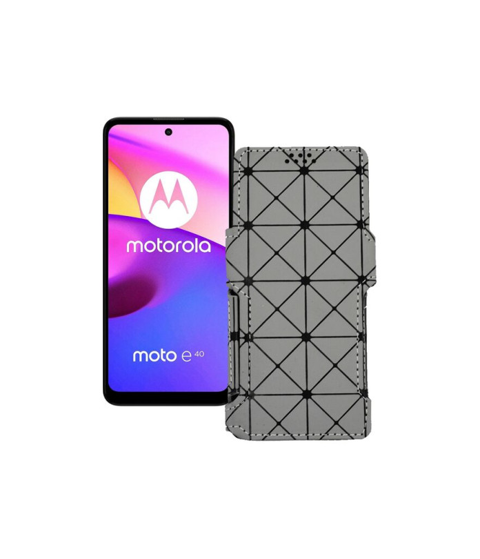 Чохол-книжка з екошкіри для телефону Motorola Moto E40