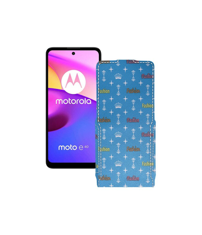 Чохол-флип з екошкіри для телефону Motorola Moto E40