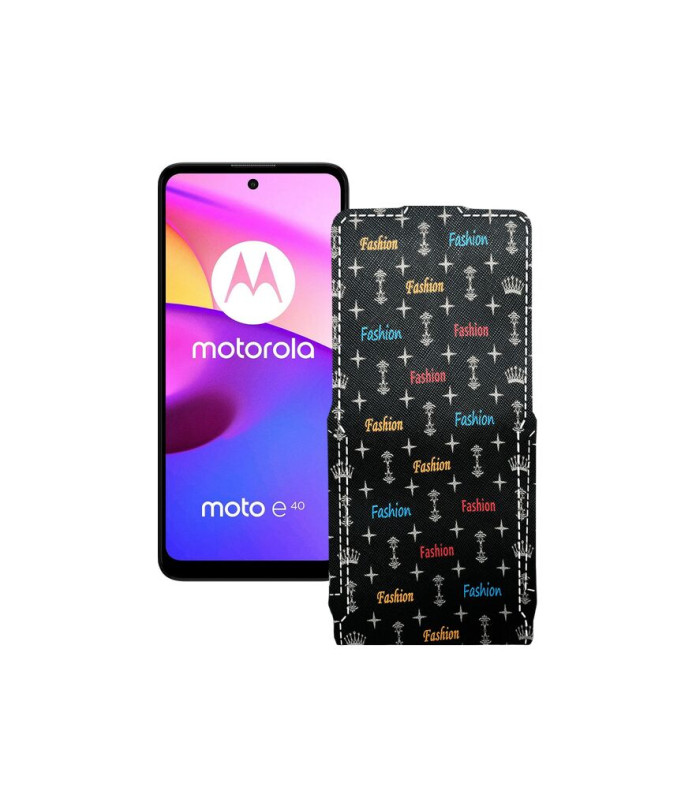 Чохол-флип з екошкіри для телефону Motorola Moto E40