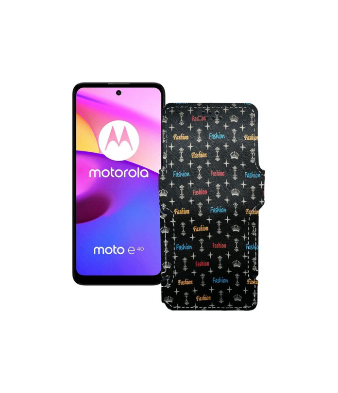 Чохол-книжка з екошкіри для телефону Motorola Moto E40