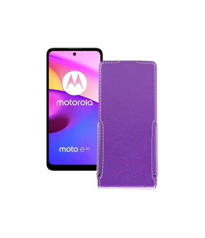 Чохол-флип з екошкіри для телефону Motorola Moto E40