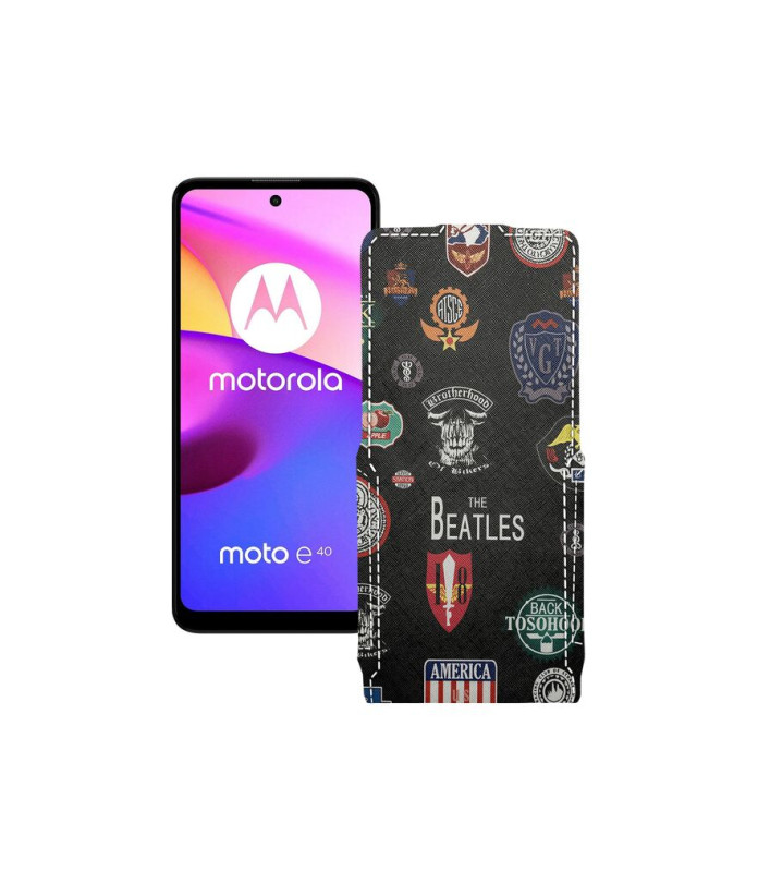 Чохол-флип з екошкіри для телефону Motorola Moto E40