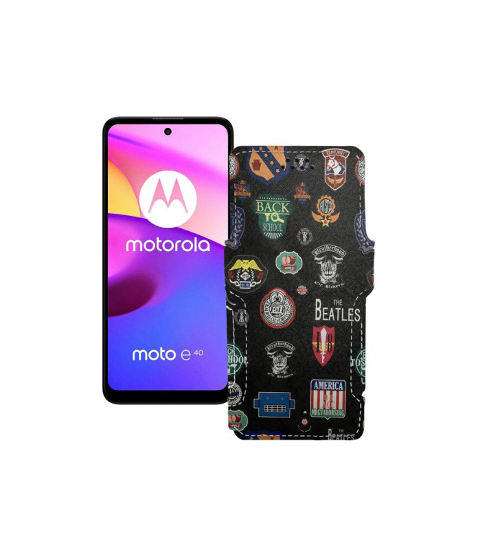 Чохол-книжка з екошкіри для телефону Motorola Moto E40