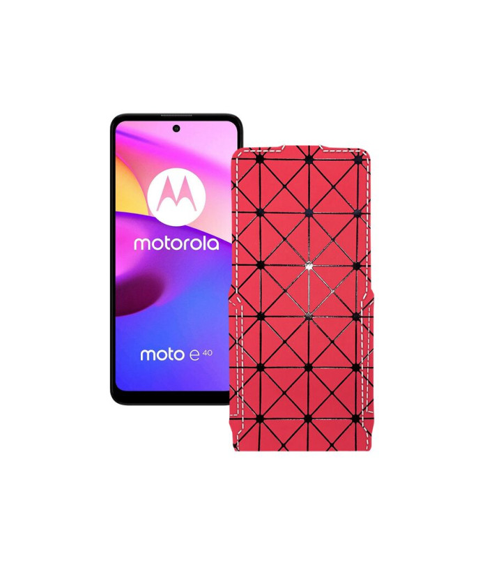 Чохол-флип з екошкіри для телефону Motorola Moto E40