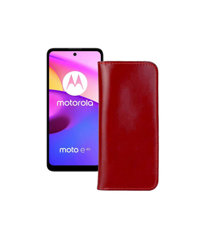 Портмоне з шкіри для телефону Motorola Moto E40