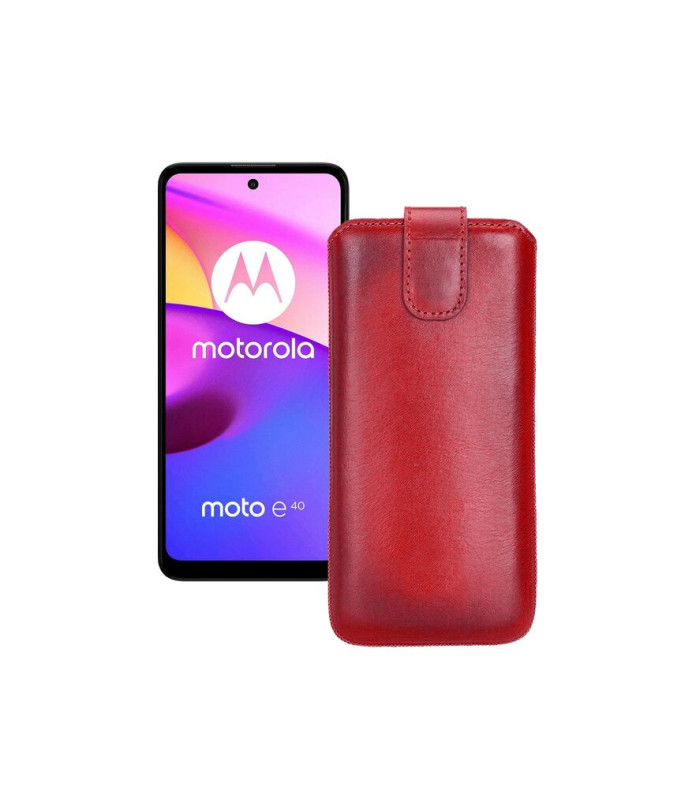 Витяжка з екошкіри для телефону Motorola Moto E40