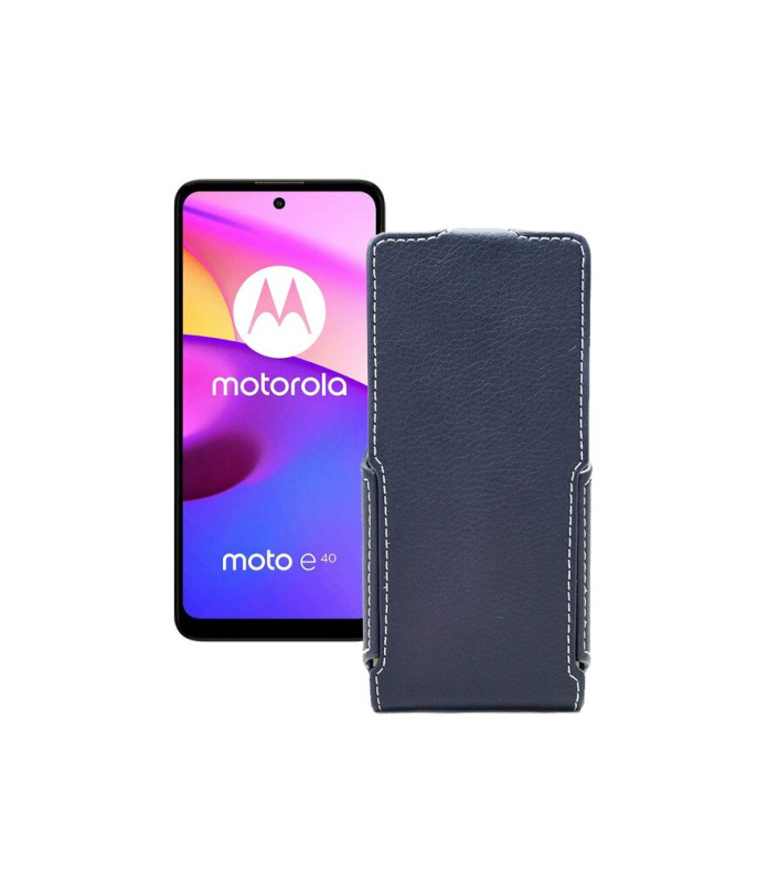 Чохол-флип з екошкіри для телефону Motorola Moto E40