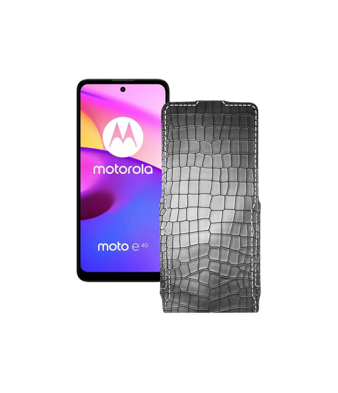 Чохол-флип з екошкіри для телефону Motorola Moto E40