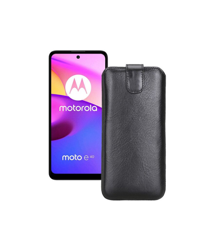 Витяжка з екошкіри для телефону Motorola Moto E40