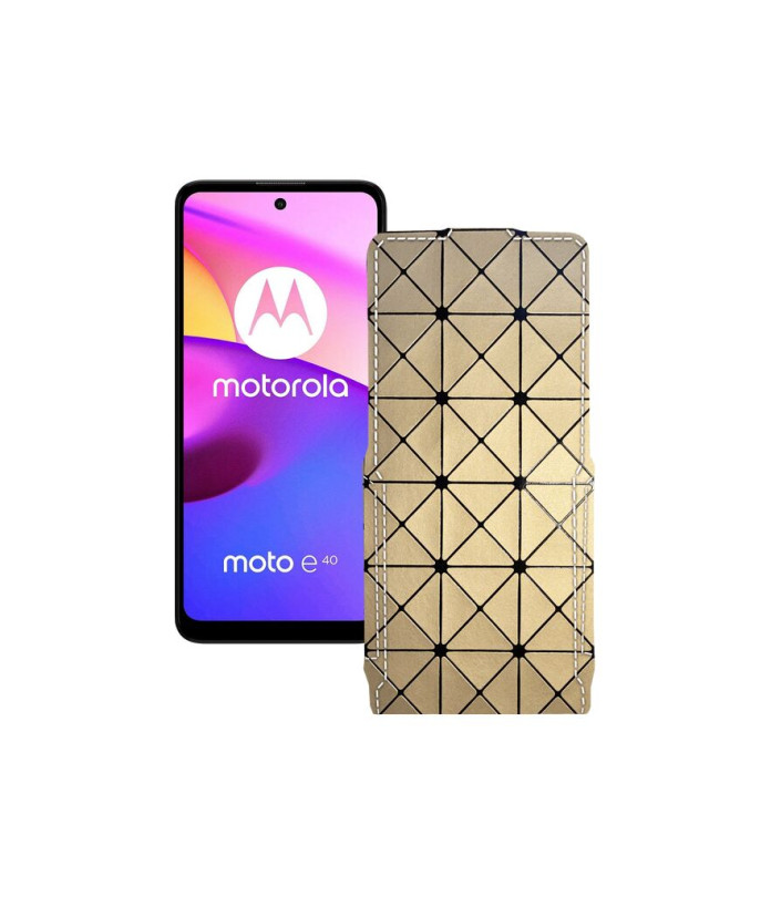 Чохол-флип з екошкіри для телефону Motorola Moto E40