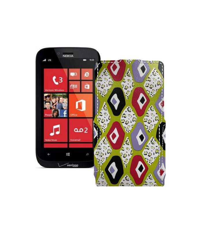 Чохол-флип з екошкіри для телефону Nokia Lumia 822