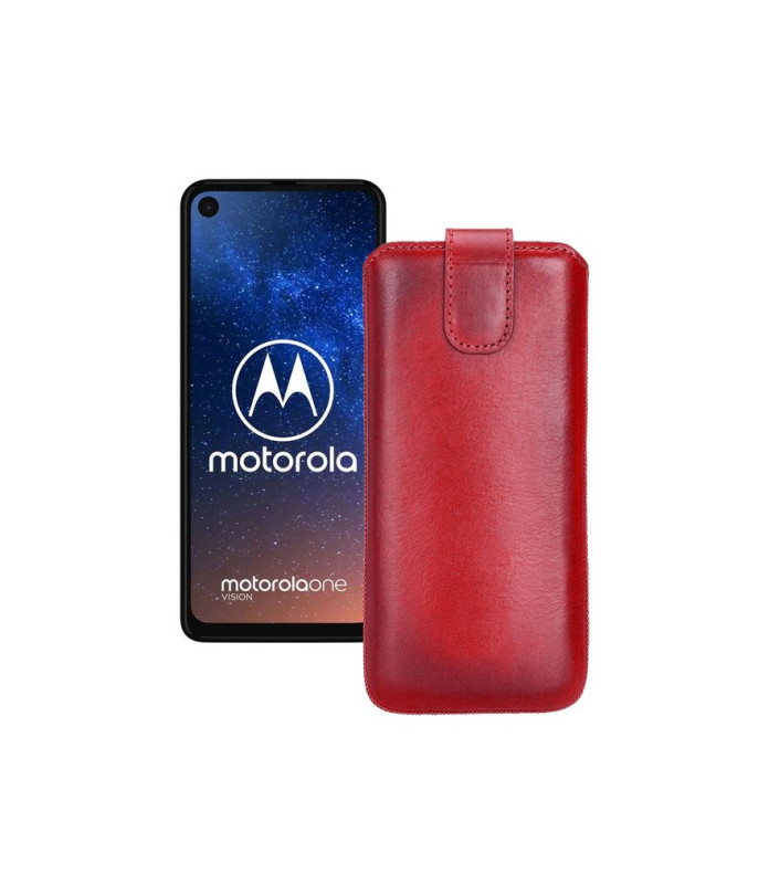 Витяжка з екошкіри для телефону Motorola One Vision