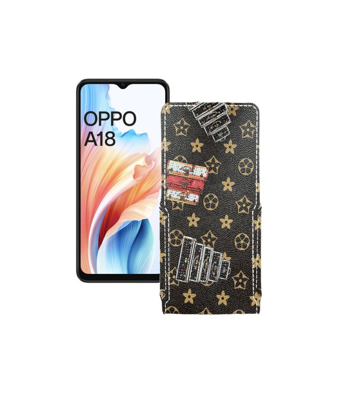 Чохол-флип з екошкіри для телефону OPPO A18