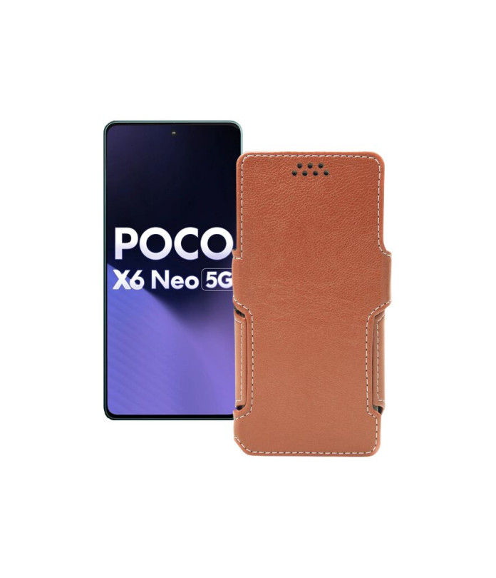 Чохол-книжка з екошкіри для телефону Xiaomi Poco X6 Neo