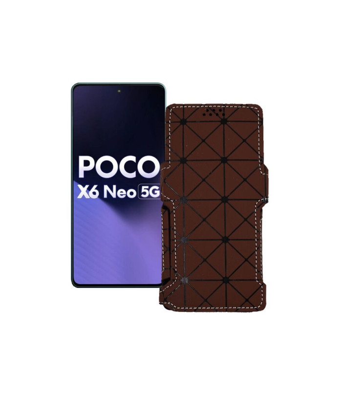 Чохол-книжка з екошкіри для телефону Xiaomi Poco X6 Neo