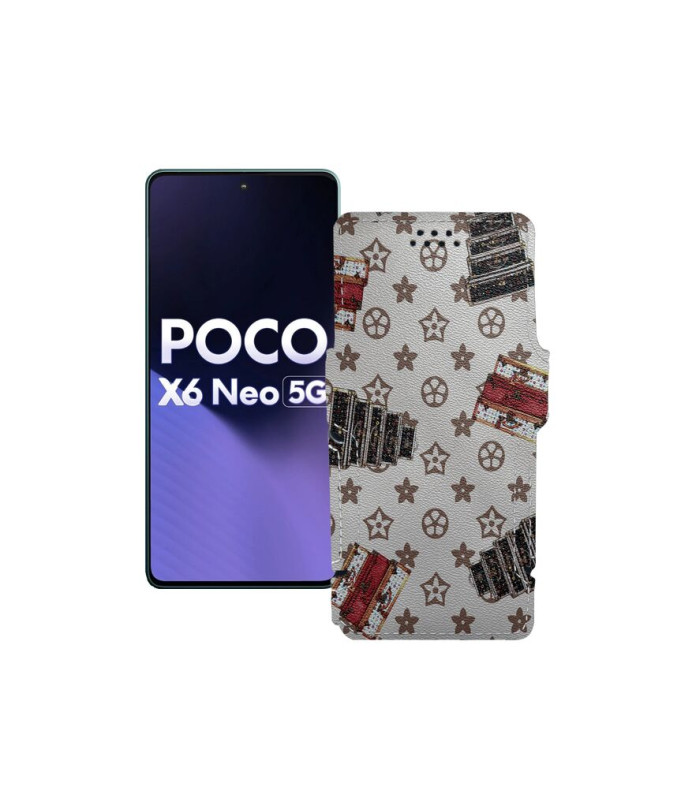 Чохол-книжка з екошкіри для телефону Xiaomi Poco X6 Neo