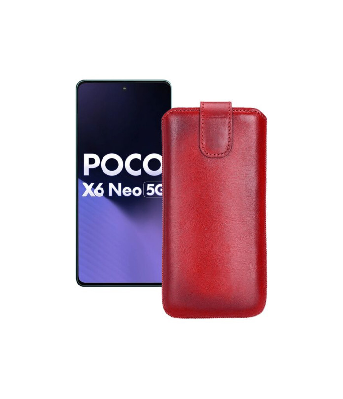 Витяжка з екошкіри для телефону Xiaomi Poco X6 Neo