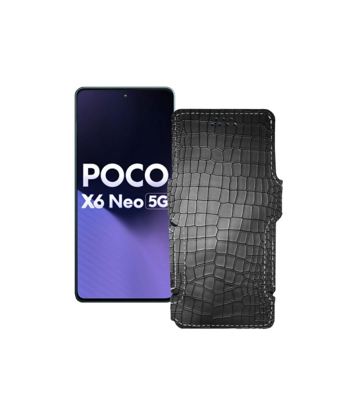 Чохол-книжка з екошкіри для телефону Xiaomi Poco X6 Neo