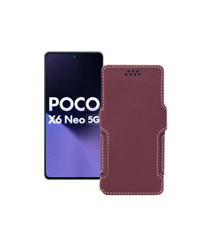 Чохол-книжка з екошкіри для телефону Xiaomi Poco X6 Neo