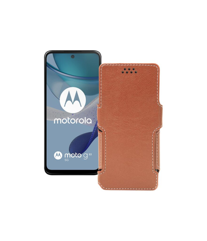 Чохол-книжка з екошкіри для телефону Motorola Moto G53