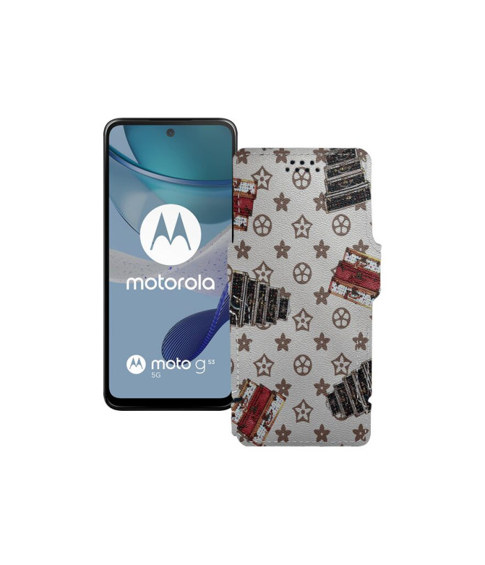 Чохол-книжка з екошкіри для телефону Motorola Moto G53