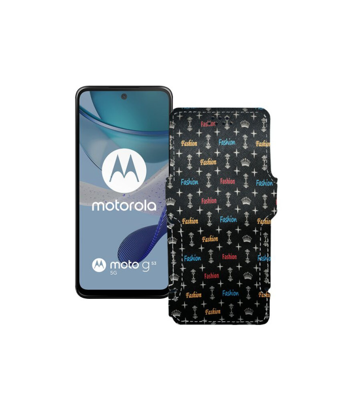 Чохол-книжка з екошкіри для телефону Motorola Moto G53