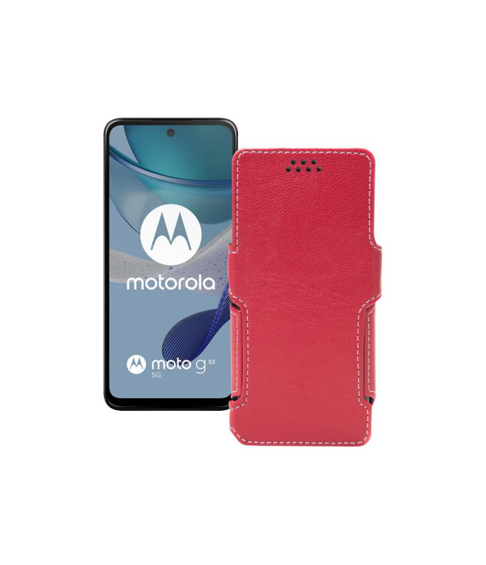 Чохол-книжка з екошкіри для телефону Motorola Moto G53