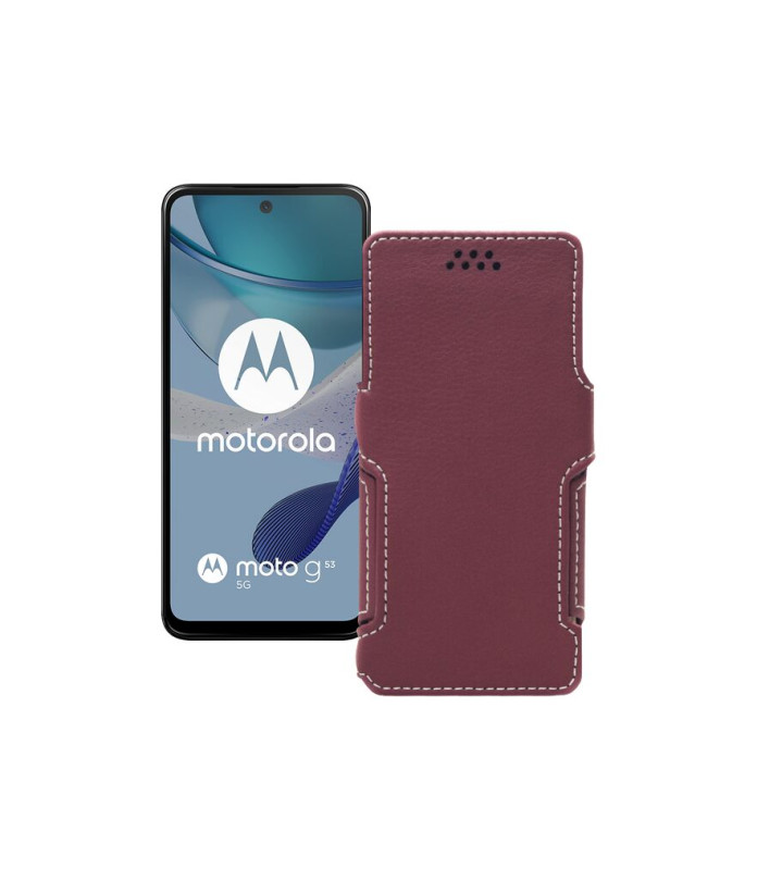 Чохол-книжка з екошкіри для телефону Motorola Moto G53