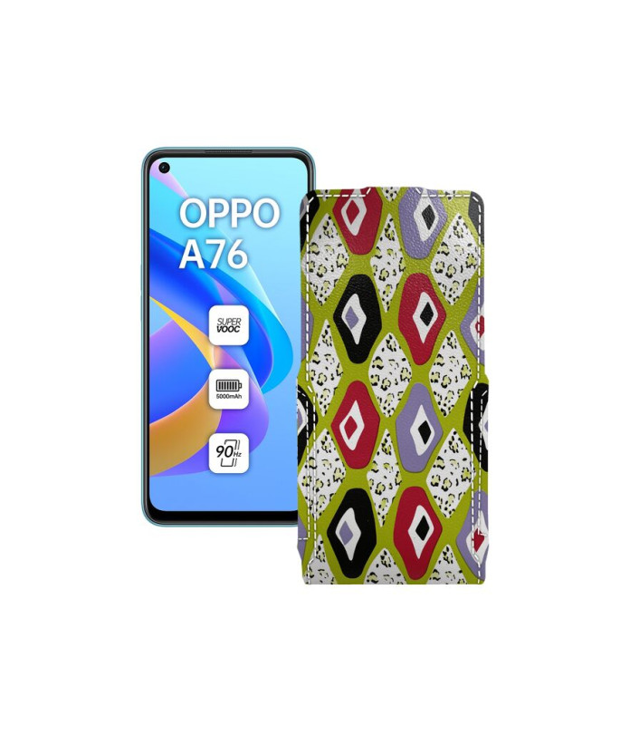 Чохол-флип з екошкіри для телефону OPPO A76