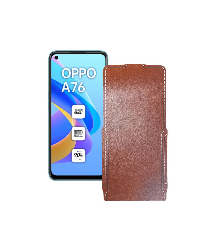 Чохол-флип з екошкіри для телефону OPPO A76