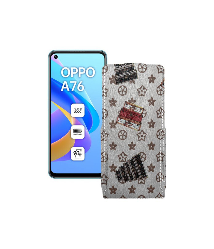 Чохол-флип з екошкіри для телефону OPPO A76