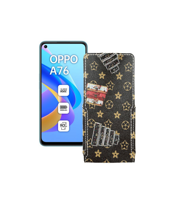 Чохол-флип з екошкіри для телефону OPPO A76