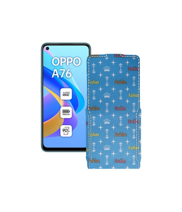 Чохол-флип з екошкіри для телефону OPPO A76