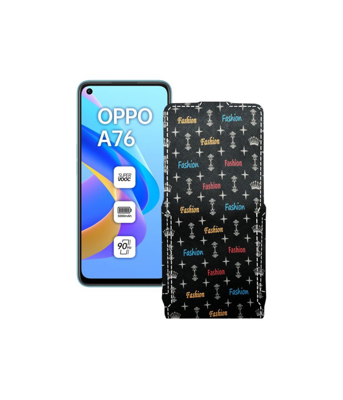 Чохол-флип з екошкіри для телефону OPPO A76