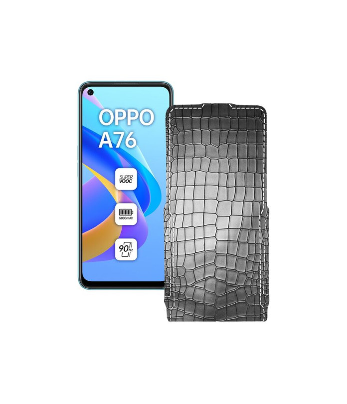 Чохол-флип з екошкіри для телефону OPPO A76