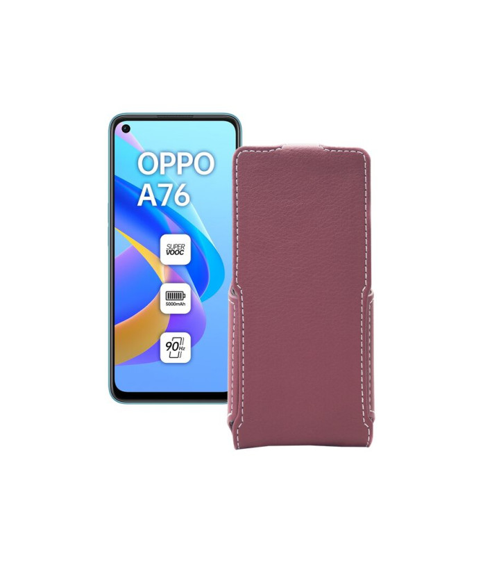 Чохол-флип з екошкіри для телефону OPPO A76