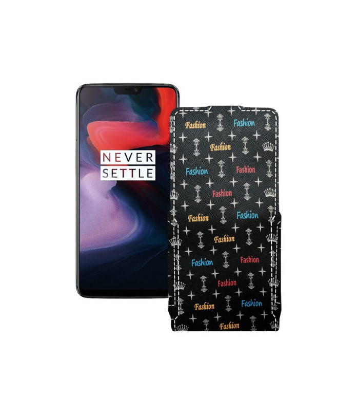 Чохол-флип з екошкіри для телефону OnePlus 6