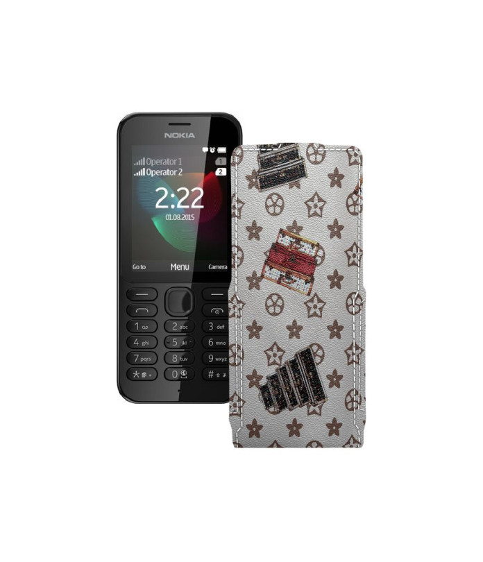 Чохол-флип з екошкіри для телефону Nokia 222 Dual Sim