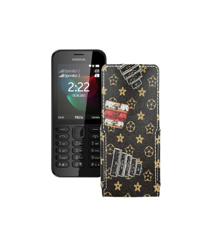 Чохол-флип з екошкіри для телефону Nokia 222 Dual Sim