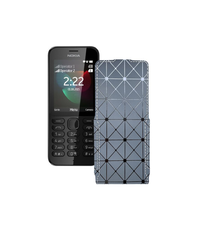 Чохол-флип з екошкіри для телефону Nokia 222 Dual Sim