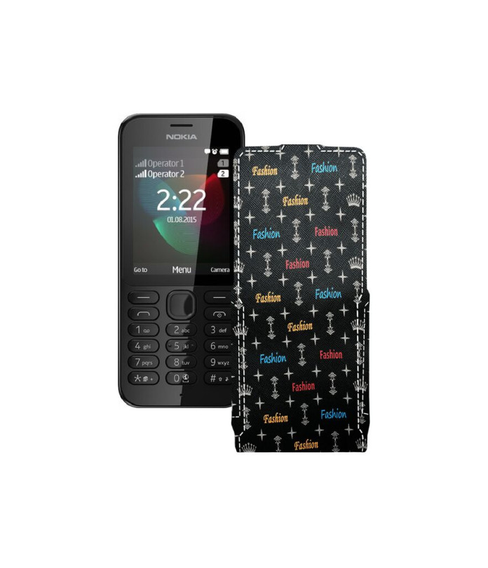 Чохол-флип з екошкіри для телефону Nokia 222 Dual Sim